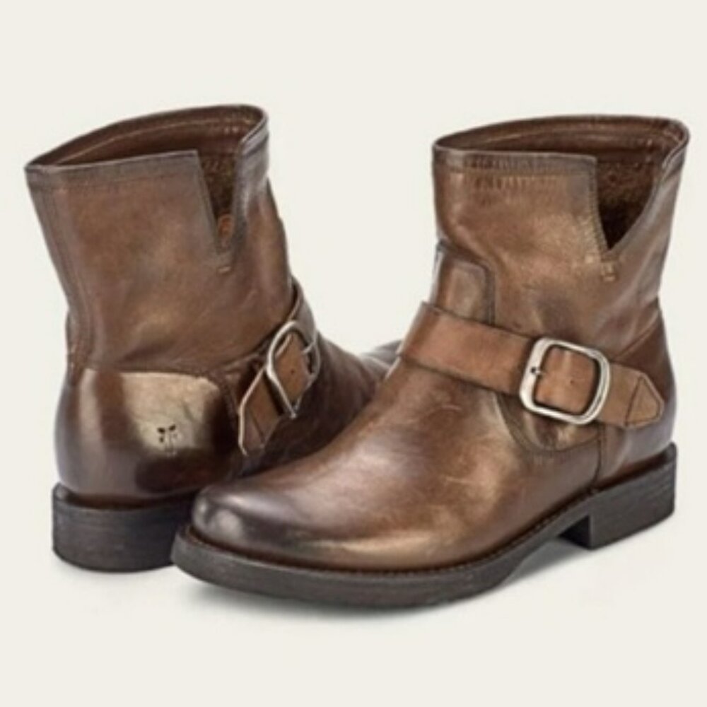 Frye Women's Veronica Booties In Brown Size 8.5M